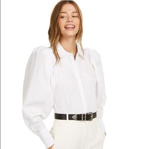 NWT Danielle Bernstein Puff Sleeve Bodysuit Size S